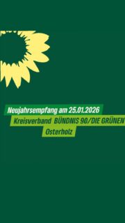Wir wollen „Gemeinsam. Mutig. Zukunft gestalten“.

Denn 2026 wird ein entscheidendes Jahr für unsere Demokratie und unsere Zukunft: Am 13. September wählen die Menschen in Niedersachsen neue Kommunalvertretungen – und im Landkreis Osterholz auch einen neuen Landrat. 

Um Zuhören, Austausch, Begegnung und ehrliche Politik zum Anfassen ging es am Sonntag auf dem traditionellen Neujahrsempfang unseres Kreisverbandes in Osterholz-Scharmbeck.

Für spannende Beiträgen aus Berlin, dem Kreistag und den Gemeinden mit aktuellem Bezug auf unsere lokalen Themen wie Bildung, ÖPNV, gesellschaflichen Zusammenhalt, bezahlbares Wohnen, Gemeinschaft, Ehrenamt, Kreisumlage, Energiewende etc. - passend zum Motto: „Zukunft braucht Mut – lokal handeln, global wirken“ sorgten: 

@emilia.de.rosa die Sprecherin unseres Kreisvorstandes, 

@brigitte_neuner_kraemer in Ihrer Funktion als stellvertretende Bürgermeisterin der Stadt Osterholz-Scharmeck, 

@lena_gumnior Mitglied des Bundestages, 

@dortegedat Vorsitzende der Kreistagsfraktion

und @kimfuerwentsches Bürgermeister der Gemeinde Lilienthal und 1. grüner Bewerber für das Amt des Landrates im Landkreis Osterholz 

Unser Dank gilt:
-vor Allem allen Interessierten Gästen -auch für den persönlichen  Austausch und gute Gespräche 

-den lieben GastgeberInnen und dem Orga-Team des Ortsverbandes @grueneosterholz 

-unserem Kreisvorstand, 

-und natürlich dem netten Team des Bowling- und Freizeitzentrums  @maribondo_da_floresta, welches für bunte Vielfalt steht und uns allen einen schönen Rahmen für die gut besuchte Veranstaltung geschaffen hat🌻

@grueneschwanewede 
@ritterhude
@grueneosterholz 
@die_gruenen_worpswede 
@grueneosterholz 
@gruene_hambergen 
#sozialegerechtigkeit 
#engagement 
#gesellschaft 
#landkreisosterholz
#kommunalpolitik