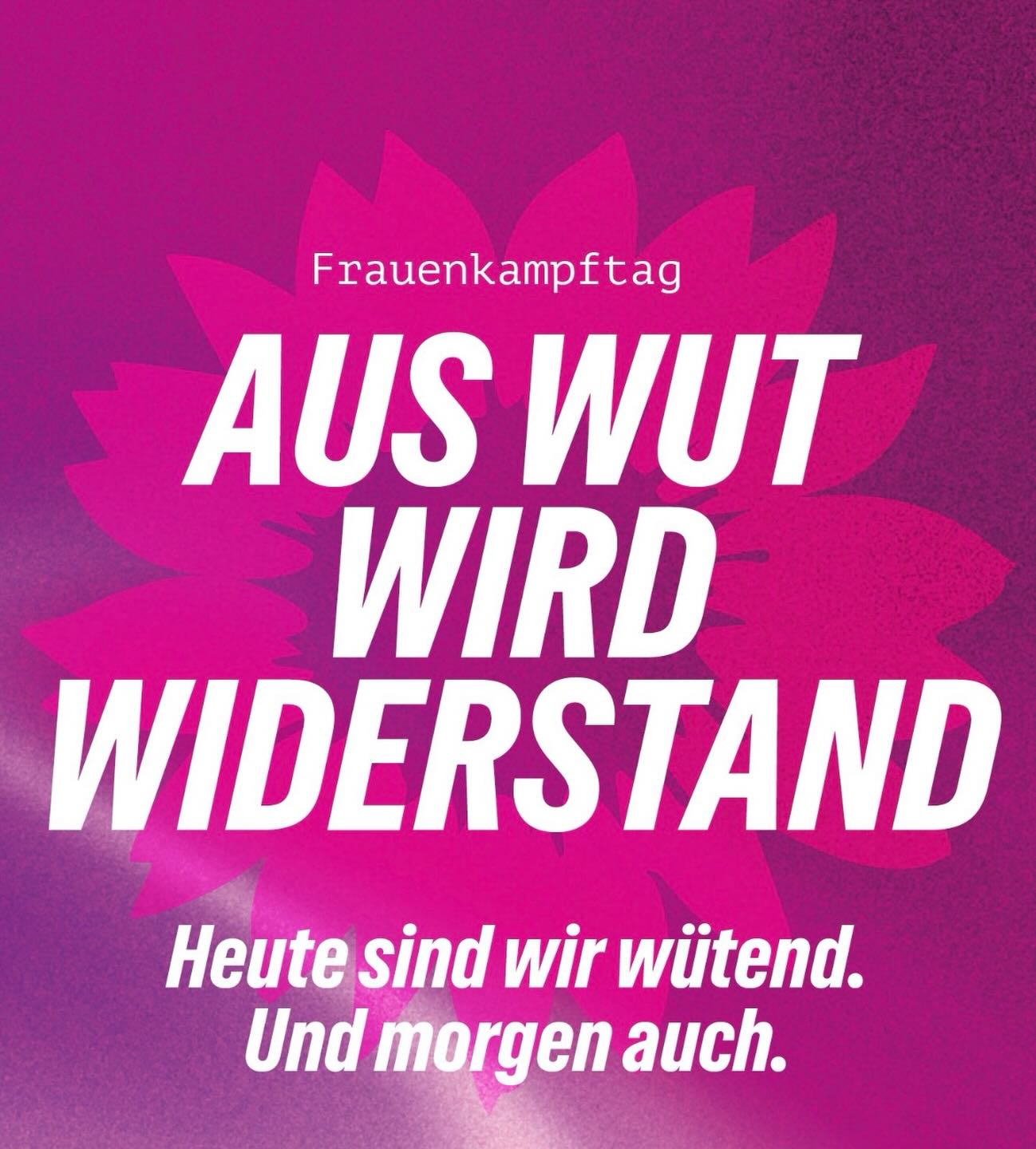 Noch immer verdienen Frauen weniger als Männer, leisten mehr unbezahlte Sorgearbeit und erleben täglich Diskriminierung und Gewalt. 

Das macht uns wütend. 
Gleichzeitig gilt: Wut zu zeigen, ist ein männliches Privileg. 
Unsere Gesellschaft schreibt ganz genau vor, wer unter welchen Umständen Wut formulieren darf und welcher Ausdruck von Wut legitim ist: Wütende Männer sind stark und durchsetzungsfähig – wütende Frauen sind hysterisch und angeblich echte Drama Queens. Oft wird wütenden Frauen unterstellt, sie seien hormongesteuert. Zornige Frauen gelten als inkompetent und werden nicht ernst genommen. Statt auf Inhalte zu hören, wird ihr Ton kritisiert und ihr Anliegen relativiert. Diese Abwertung erleben queere Menschen und BIPoCs oft besonders stark.
Doch weibliche Wut hat einen Grund: Sie entsteht aus struktureller Ungleichheit. Und genau deshalb kann sie zur Kraft für Veränderung werden. 

Wenn wir  heute und morgen unsere Stimmen erheben und uns zusammenschließen, wird aus Wut ein Antrieb für mehr Selbstbestimmung, Schutz vor Gewalt, echte Gleichberechtigung und bessere Vereinbarkeit von Familie und Beruf.

Am 8. März machen wird diese Kraft sichtbar. 💪🏼💜

Seit der Gründung von @die_gruenen eines unserer wichtigsten Themen:
https://www.gruene.de/artikel/am-8-maerz-ist-frauentag-aus-wut-wird-widerstand

#frauenkampftag 
#feminismus 
#selbstbestimmung
#gleichberechtigungfüralle 
#gewaltschutz