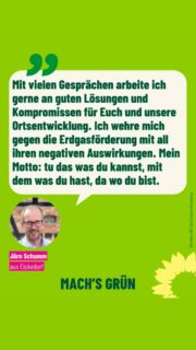 Unser Listenplatz 4 
Und Kandidat für den Kreistag, 
Jörn Schumm, 
Jahrgang 1974, 
Betriebswirt und leitend tätig in einer Grasberger Holzhandlung, ist aktuell der Vorsitzender der Fraktion B90/Die Grünen im Gemeinderat. 
Jörn ist gebürtiger Eickedorfer, ist Familienmensch und hat einen erwachsenen Sohn. und Seine  Familie ist verwurzelt in Grasberg. 
Er ist sportlich sehr aktiv und hält sich damit auch für seine politische Arbeit fit 🚴🏻‍♂️
🌻
Er ist ein Macher, ständig im Gespräch mit Euch… und möchte sich auch weiterhin einsetzten für eine nachhaltig gute Ortsentwicklung, gute Bildung und Betreuungsangebote, 
Zusammenhalt aller Generationen, Natur und Hochwasserschutz und Vieles mehr. 
Aktuell wieder wichtig ist ihm und uns der Einsatz gegen die Erdgasförderung und den Schutz unserer Gesundheit und des  Grundwassers ❌. 
Jörn denkt immer neue Perspektiven mit. Eine Abstimmung  von Politik und Verwaltung, auch in Herausfordernden Zeiten unterstützt er aktiv. 
🌻
Jörn ist auch im Ortsverband ein echter Teamplayer und Organisator. und immer dabei wenn’s lautet #gemeinsamfürgrasberg 
🌻 
Zukunft und positive Energie liegen in seiner Natur. 
Seine Energie gerne weiterhin verantwortungsvoll einsetzen. 
Im Grasberger Gemeinderat und zusätzlich gerne auch im Kreistag. 
🌻
Wenn ihr mögt unterstützt Ihn und unsere Liste mit Eurer Stimme 🗳️ am 13.09.2026 

#grasberg 
#eickedorf
#grünegrasberg 
#zukunft
