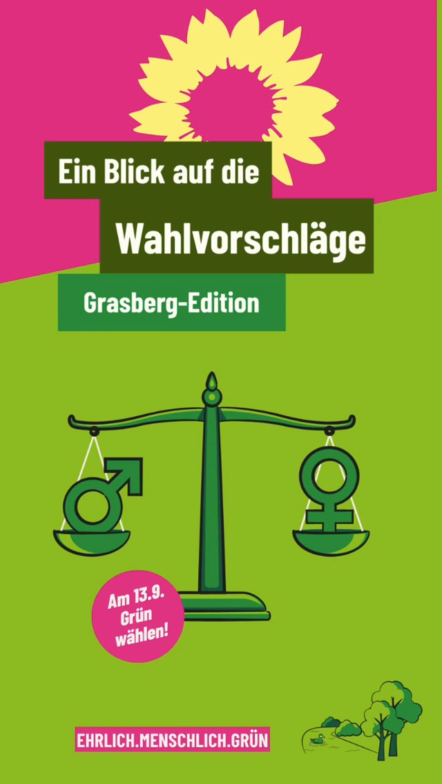 Kommunalpolitik braucht Vielfalt. 
🌻
Auch Grasbergs  Gemeinderat mit seinen Ausschüssen sollte unsere Gesellschaft möglichst gut wiederspiegeln. 
🌻
Ein Blick auf die Wahlvorschläge zur Kommunalwahl am 13.09.2026 zeigt:
Während Frauen und weiblich gelesene Personen auf den Listen deutlich unterrepräsentiert sind, ist unsere Liste mit 52% weiblich gelesenen Kandiedierenden  eine positive Ausnahme. 
🌻Klar ist:
Unterschiedliche Perspektiven, Lebensrealitäten und Erfahrungen können die Kommunalpolitik bereichern
Ziel sollte sein, Gremien zur Hälfte mit Frauen zu besetzen. 
Sie und ihre Themen sind wichtig und sollten entsprechend berücksichtigt  werden. 
🌻
Bei den Grünen setzen wir uns immer schon für echte Chancengleichheit, Gleichstellung und Beteiligung für Frauen und FLINTA Personen ein, nicht nur im Wahlkampf, sondern auch in der politischen Praxis. 
🌻
Wir stehen für eine vielfältige und gerechte Kommunalpolitik in Grasberg, die für alle gemacht wird. 
🌻
Grundlage des Beitrags sind die durch die Gemeinde Grasberg veröffentlichten Wahlvorschläge (Bekanntmachung vom 23.07.2026:https://www.grasberg.de/images/gemeinde_grasberg/Kommunalwahl/20260729082327.pdf) 
Die Einordnung (ohne Gewähr) beruht ausschließlich auf diesen Informationen und trifft keine Aussage über die persönliche Geschlechteridentität.
🌻
Unsere Respekt  geht an @die_gruenen_worpswede (schaut dort gerne kurz vorbei) , wo es eine 💯 Prozent weibliche Liste gibt 👏🏻
und seitens des Ortsverbandes für den 22.08.2026 um 17:00 zu einer Infoveranstaltung zum Thema Gewaltschutz in der Kommune mit @lena_gumnior ins Blaue Haus eingeladen wird. 
Seid einfach dabei, und macht’s grün! 
#grasberg 
#grünegrasberg 
#frauenindieräte 
#gemeinsamfürgrasberg 
#kommunalwahl