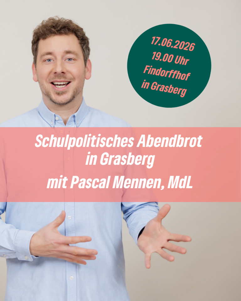 Wir laden ein zum „Schulpolitisches Abendbrot“ am Mittwoch, d. 17. Juni um 19 Uhr mit Pascal Mennen MdL